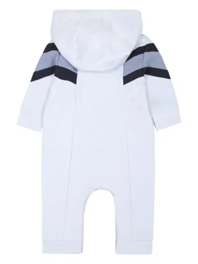 Bosswear Logo-print Hooded Romper In Blue