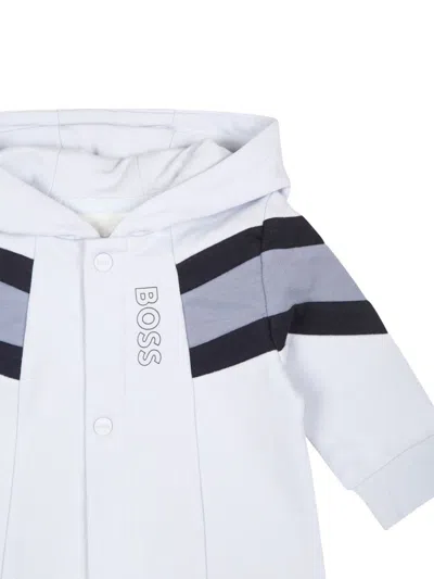 Bosswear Logo-print Hooded Romper In Blue