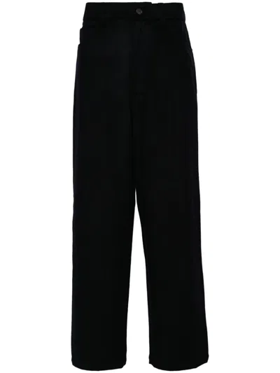 Emporio Armani Flannel Trousers In Blue
