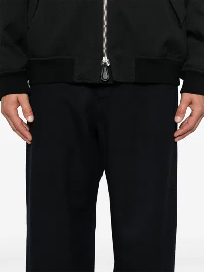 Emporio Armani Flannel Trousers In Blue