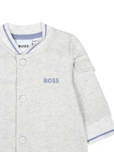 Bosswear Logo-embroidered Romper In Grey