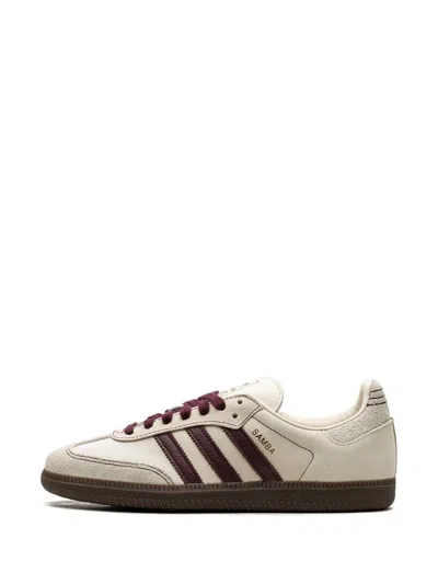 Adidas Originals Samba Og "wonder White/maroon" Sneakers In Neutrals