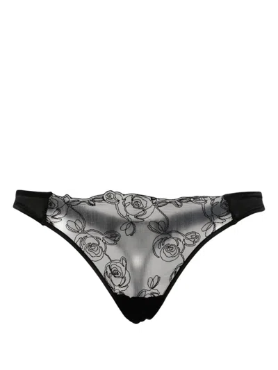 Kiki De Montparnasse Lace Juliette Thong In Black