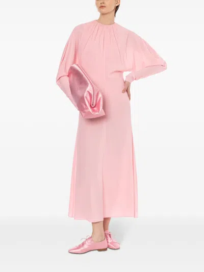 Philosophy Di Lorenzo Serafini Gathered Long-sleeve Dress In Pink
