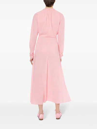 Philosophy Di Lorenzo Serafini Gathered Long-sleeve Dress In Pink