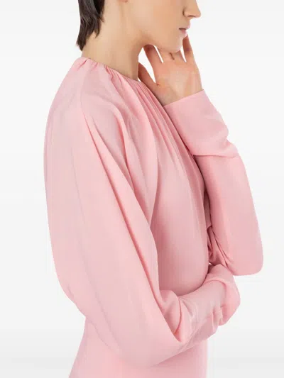 Philosophy Di Lorenzo Serafini Gathered Long-sleeve Dress In Pink