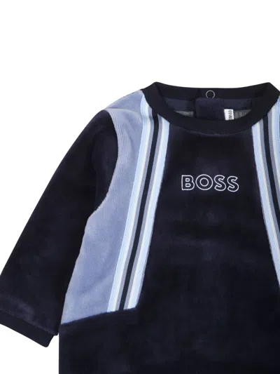 Bosswear Logo-embroidered Babygrow In Blue