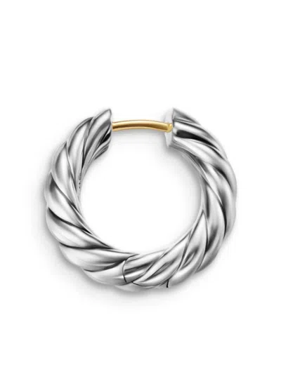 David Yurman Sculpted Cable Hoop Earrings In Silver