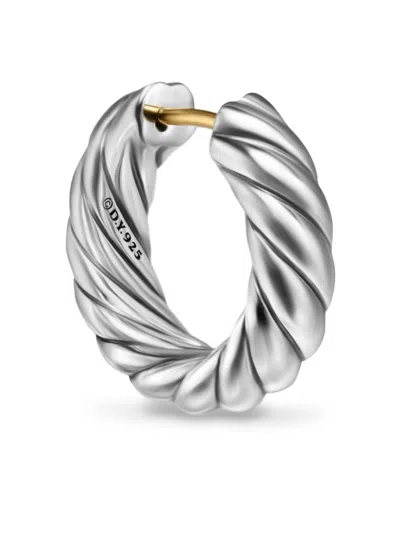 David Yurman Sculpted Cable Hoop Earrings In Silver