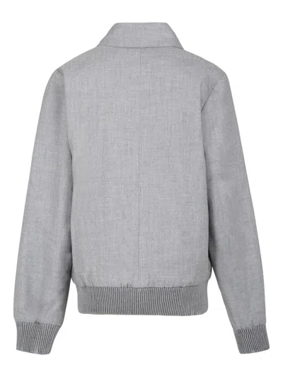 Bosswear Logo-patch Bomber Jacket In Grey