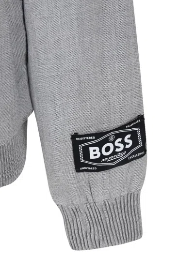 Bosswear Logo-patch Bomber Jacket In Grey