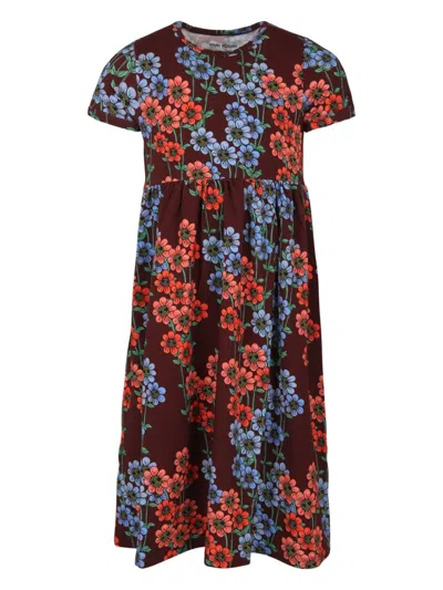 Mini Rodini Daisys Jersey Dress In Brown