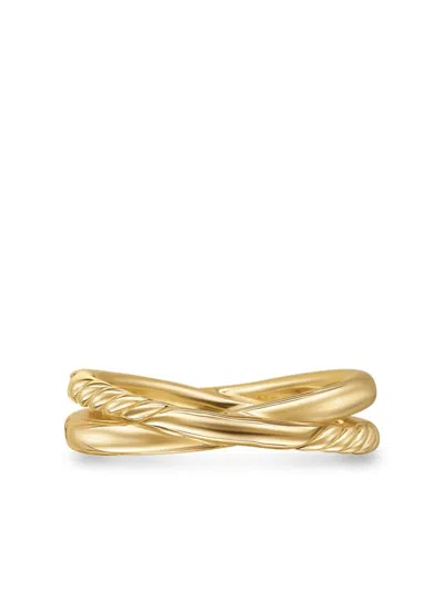 David Yurman 18kt Yellow Gold Crossover Diamond Ring In Gold