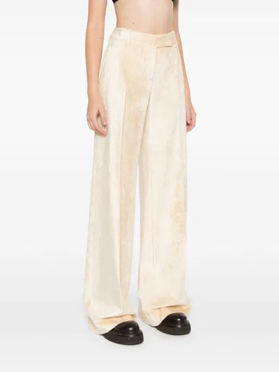 Ermanno Scervino Corduroy Bootcut Trousers In Neutrals
