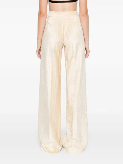 Ermanno Scervino Corduroy Bootcut Trousers In Neutrals