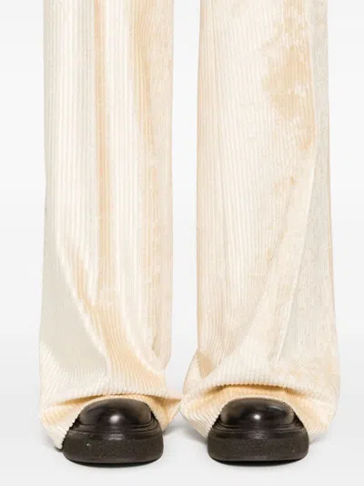 Ermanno Scervino Corduroy Bootcut Trousers In Neutrals