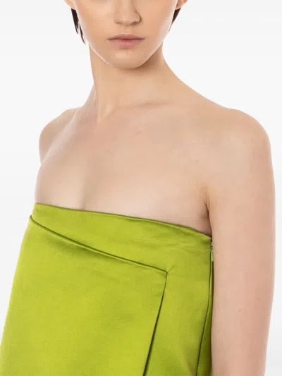 Philosophy Di Lorenzo Serafini Viscose Duchesse Satin Midi Skirt In Green