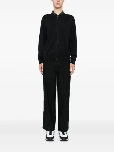 Ps By Paul Smith Zipped Cardigan In Black