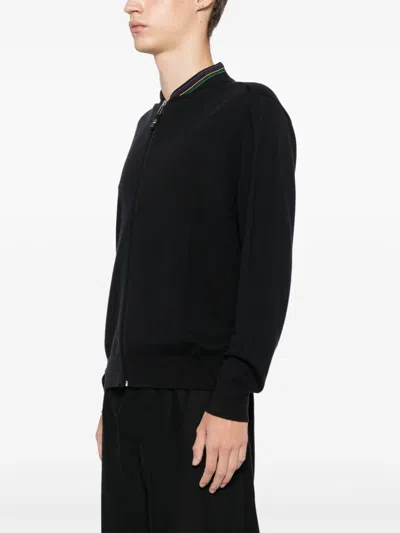 Ps By Paul Smith Zipped Cardigan In Black