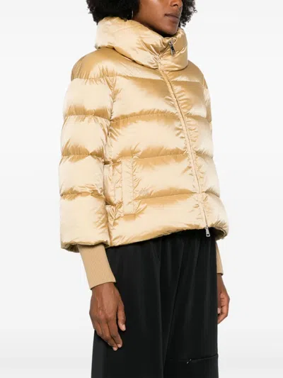 Add Quilted Puffer Jacket In Gold