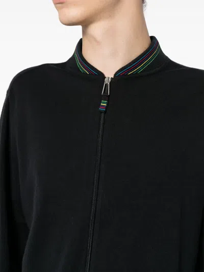 Ps By Paul Smith Zipped Cardigan In Black