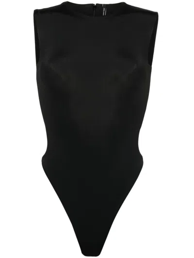 Entire Studios Dark Grey Jersey Bodysuit In Black
