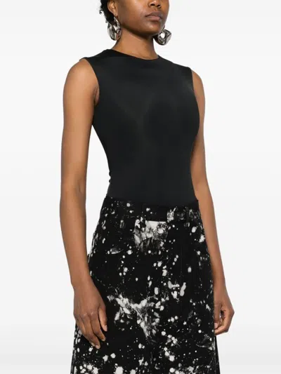 Entire Studios Dark Grey Jersey Bodysuit In Black