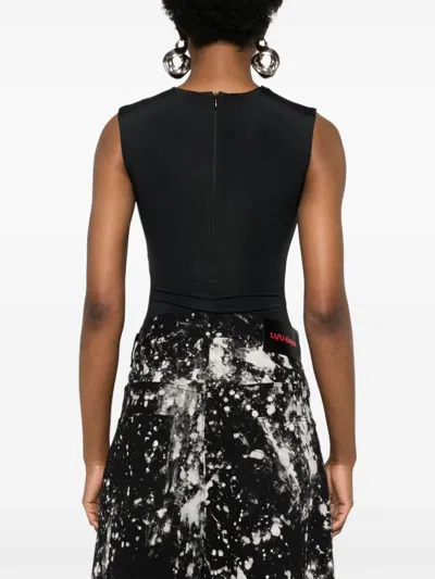 Entire Studios Dark Grey Jersey Bodysuit In Black