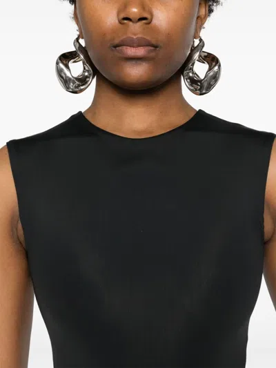 Entire Studios Dark Grey Jersey Bodysuit In Black