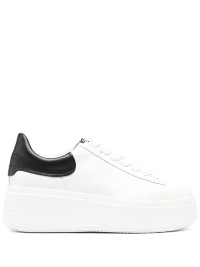 Ash Low Top Leather Platform Sneakers In White