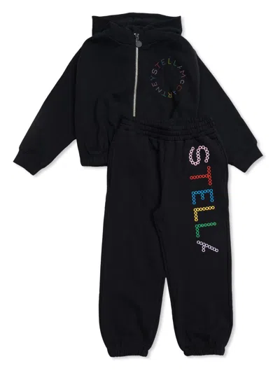 Stella Mccartney Logo-embroidered Tracksuit Set In Black