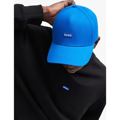 Hugo Boss Logo-badge Cotton Baseball Cap In Open Blue