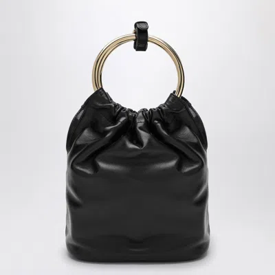 Prada Black Nappa Leather Mini Bucket Bag Women In Black