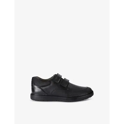 Geox Xunday Leather Trainers 4-8 Years In Black