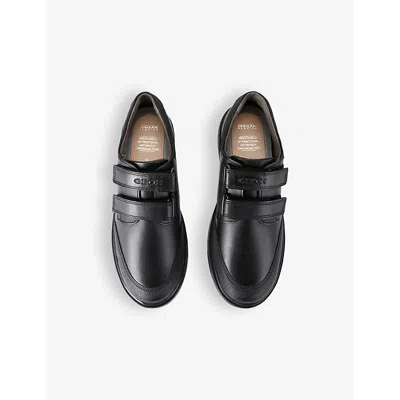 Geox Xunday Leather Trainers 4-8 Years In Black