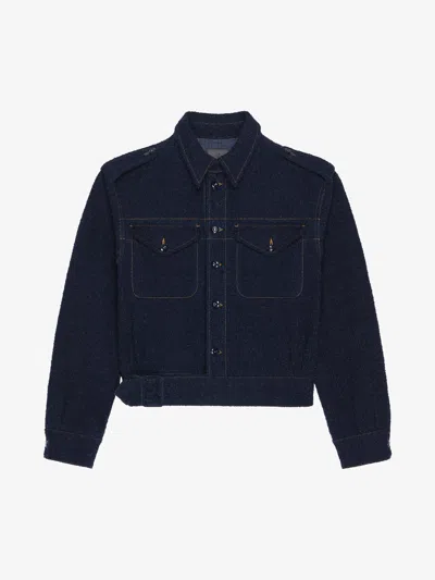 Givenchy Jacket In Boucle Denim In Blue