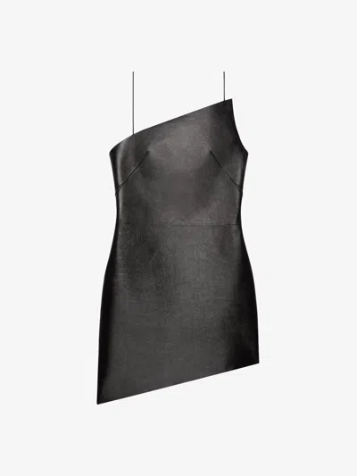 Givenchy Asymmetric Lambskin Leather Minidress