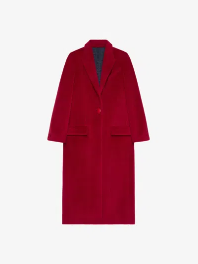 Givenchy Coat In Alpaca Wool In Red
