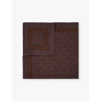 Soeur Classiq Floral-print Square Cotton Scarf In Anthracite