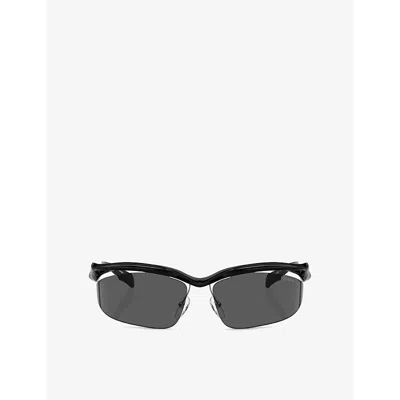 Prada Womens Black Pr A25s Cat-eye Acetate Sunglasses In Black