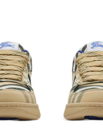 Burberry Beige Check Terrace Sneakers In Neutrals