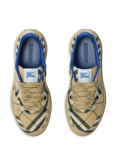 Burberry Beige Check Terrace Sneakers In Neutrals