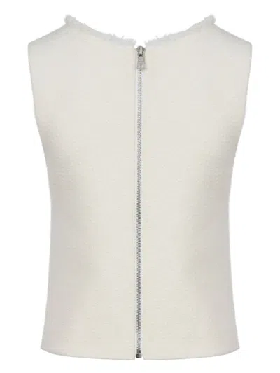 PORTS 1961 LOGO-EMBROIDERED TWEED TOP 