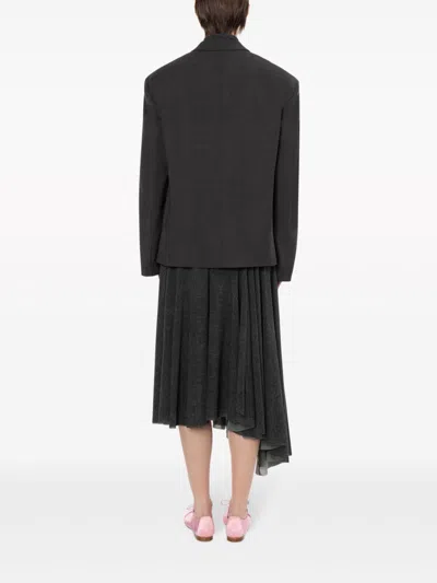 Philosophy Di Lorenzo Serafini Long Sleeved Lapel Suit Jacket In Grey