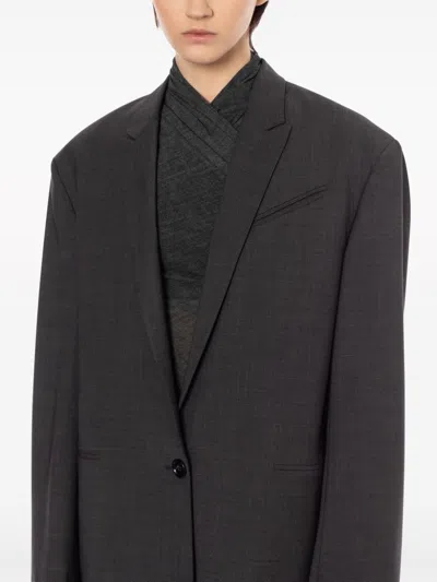 Philosophy Di Lorenzo Serafini Long Sleeved Lapel Suit Jacket In Grey