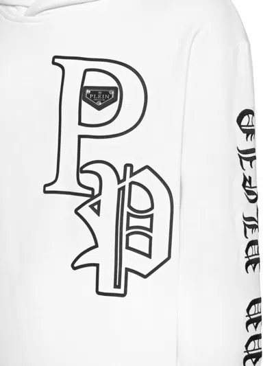 Philipp Plein Gothic Plein Hoodie In White