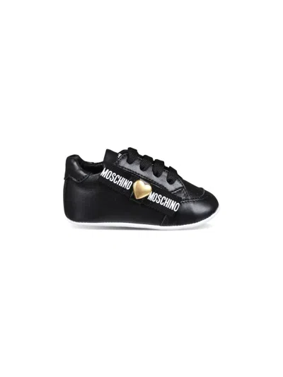 Moschino Logo-tape Sneakers In Black