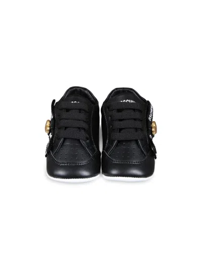 Moschino Logo-tape Sneakers In Black