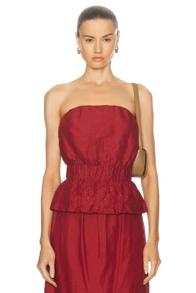 Shop Posse Aurelia Strapless Top In Merlot