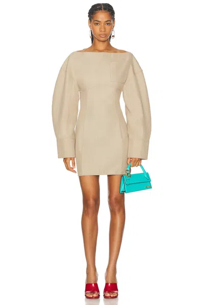 Jacquemus Le Robe Chemise Casaco Dress In Beige